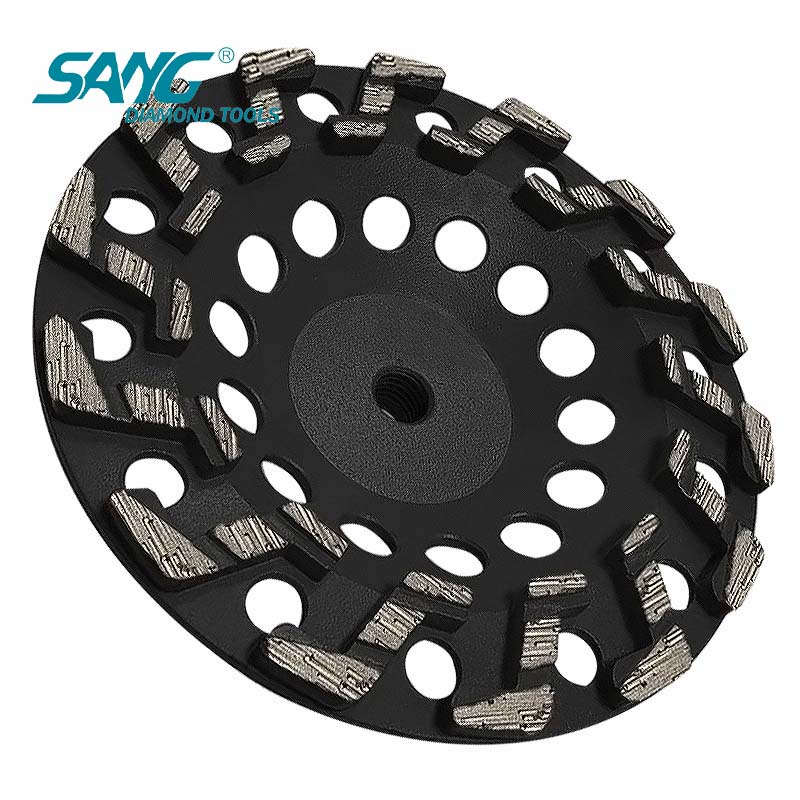 7 Zoll 180 mm s segmentiertes Diamantbecherrad für aggressives Betonschleifen