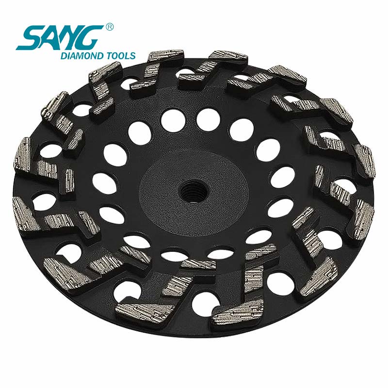 7 Zoll 180 mm s segmentiertes Diamantbecherrad für aggressives Betonschleifen